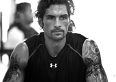 Sheldon Souray doing hockey training exercises