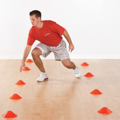 Saucer Cones for Off Ice Hockey Speed Training